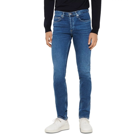 Washed Slim Fit Jeans in Blue Vintage - Picture 1 of 6